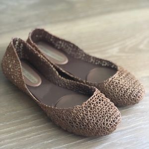 Melissa rubber gold glitter flat shoes 37